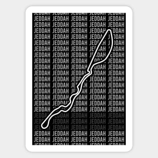 Jeddah - F1 Circuit - Black and White Sticker